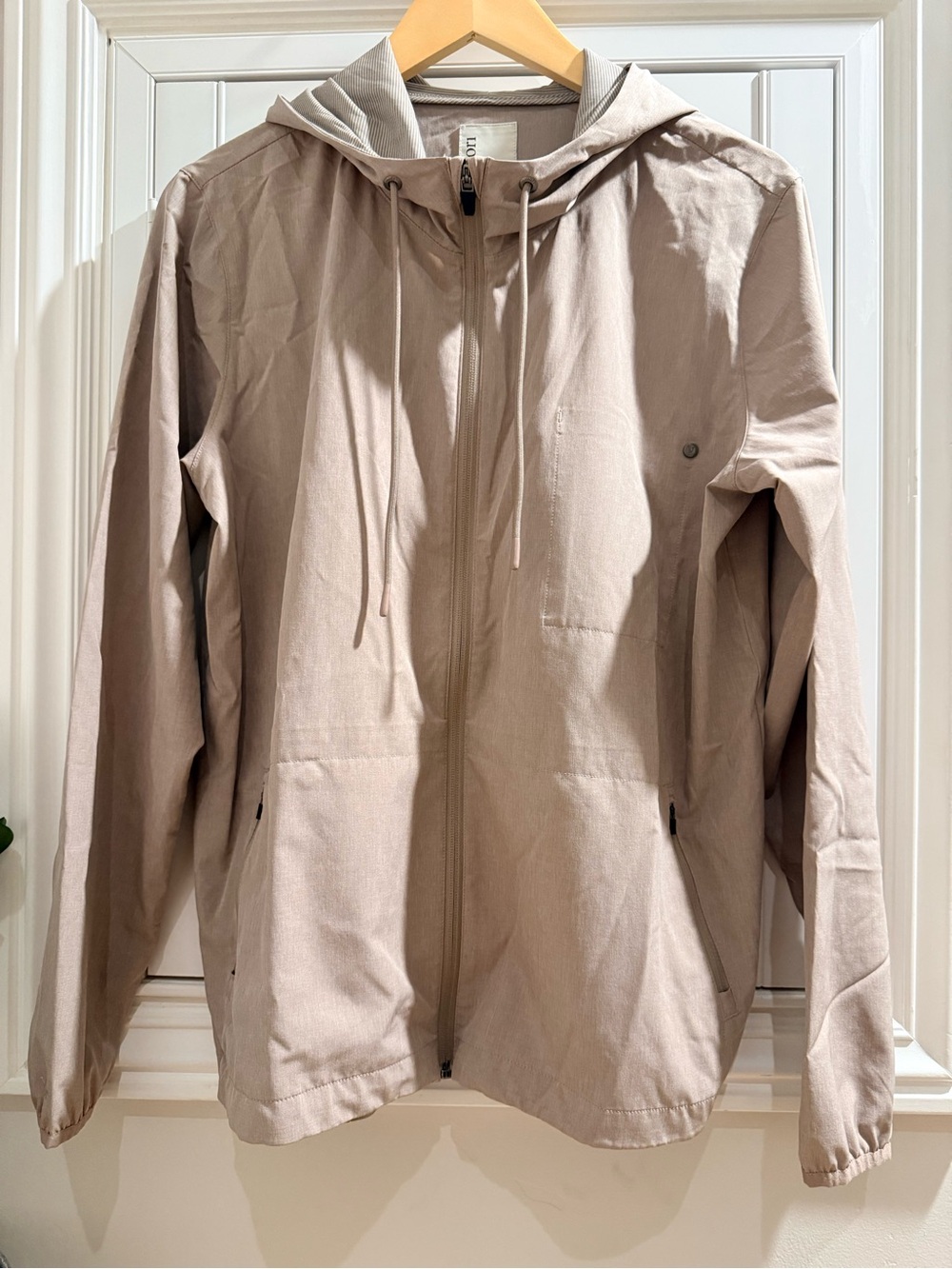 Vuori Taupe Hooded Zip Jacket - Size Large